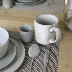 OTIX Espresso Kopjes Set van 6 Koffiekopjes 80ml Mokken Aardewerk BEECH