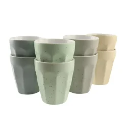OTIX Koffie Kopjes 8 Stuks 250 ml Zonder Oor Koffietassen Porselein