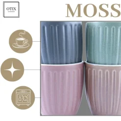 OTIX Koffiekopjes 8 Delig Moss - Multikleur