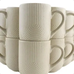 OTIX Koffiekopjes Met Oor Set van 12 Koffietassen Cappuccino Kop 300ML