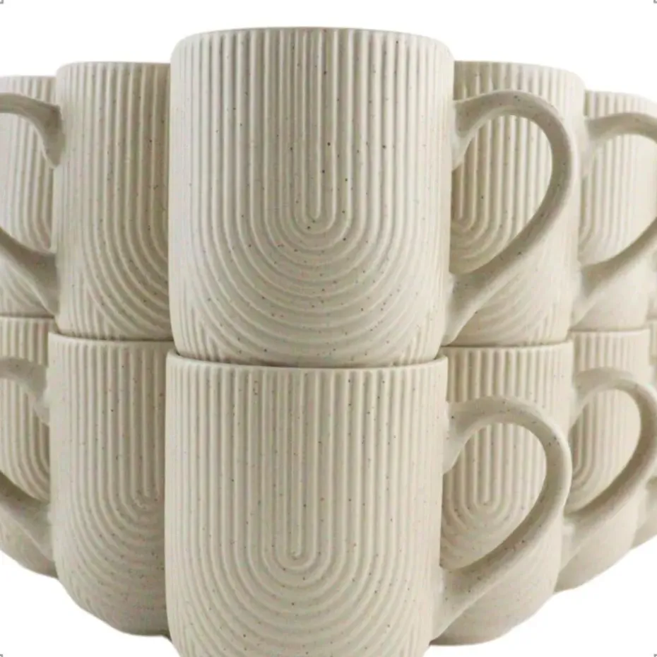OTIX Koffiekopjes Met Oor Set van 12 Koffietassen Cappuccino Kop 300ML