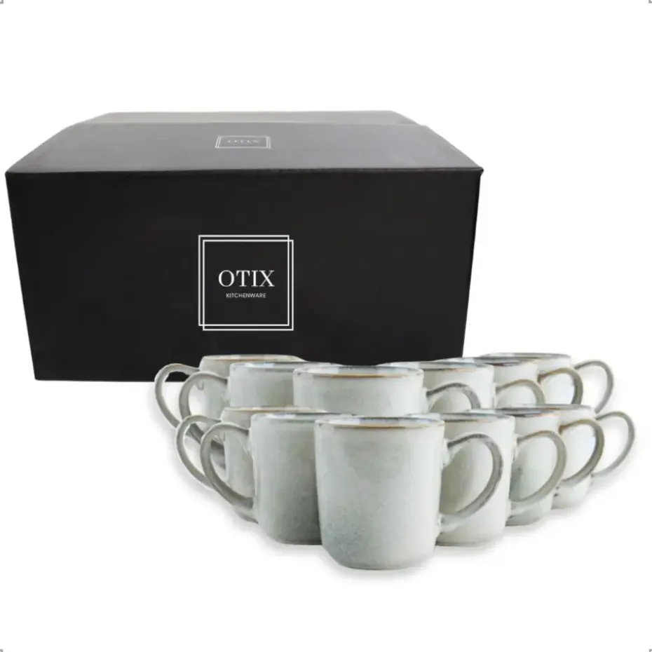 OTIX Koffiekopjes Met Oor Set van 12 Koffietassen Groot Theemok 420ML