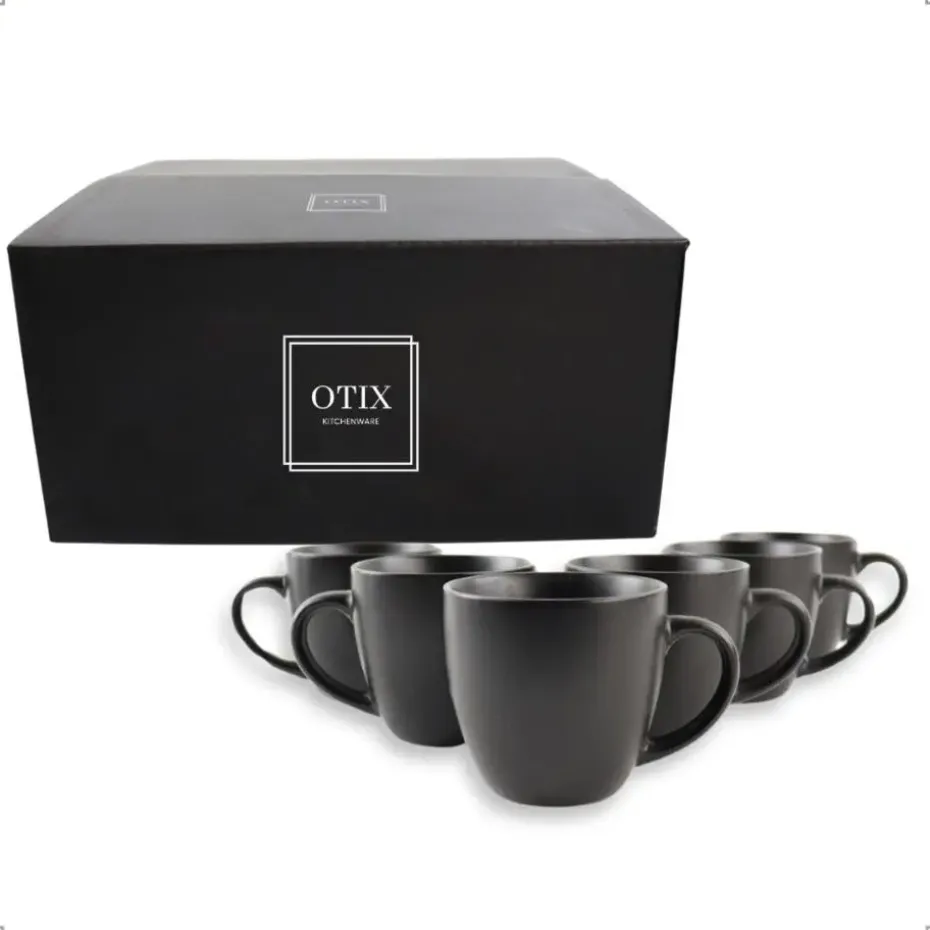 OTIX KoffieKopjes Set van 6 - Zwart