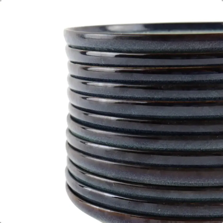 OTIX Ontbijtborden 12 Persoons 21cm Dessertbord Blauw Aardewerk EBONY