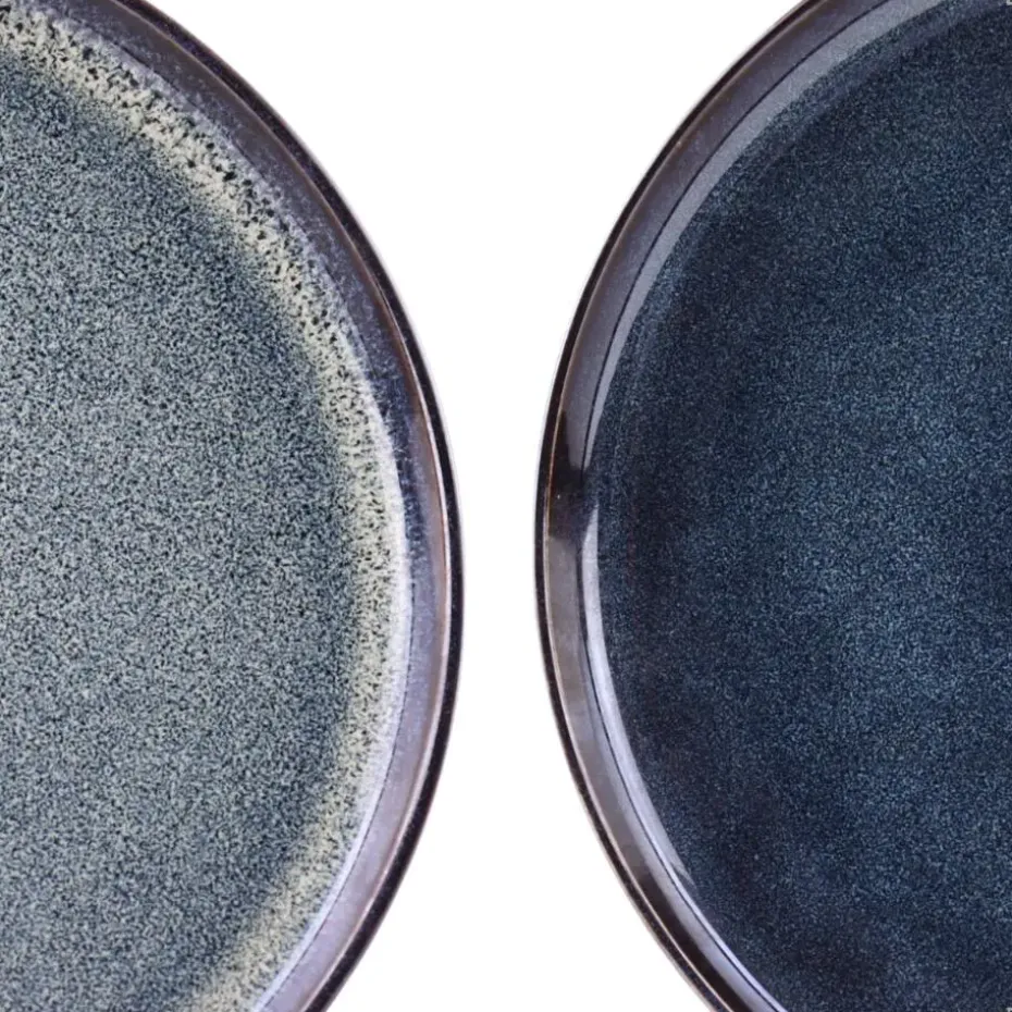 OTIX Ontbijtborden 12 Persoons 21cm Dessertbord Blauw Aardewerk EBONY