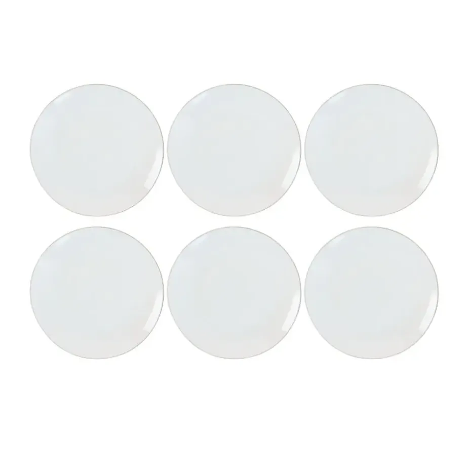 OTIX Ontbijtborden Dessert Gebaksbordjes Borden Set van 6 Stuks 20cm Wit met