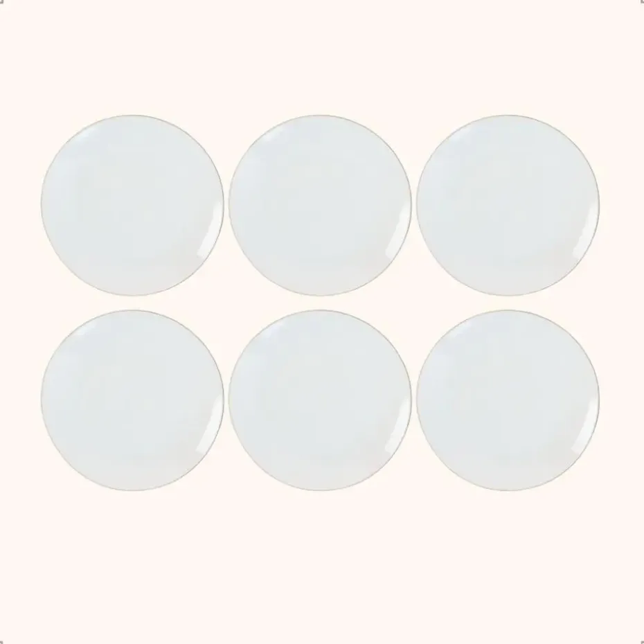 OTIX Ontbijtborden Dessert Gebaksbordjes Borden Set van 6 Stuks 20cm Wit met