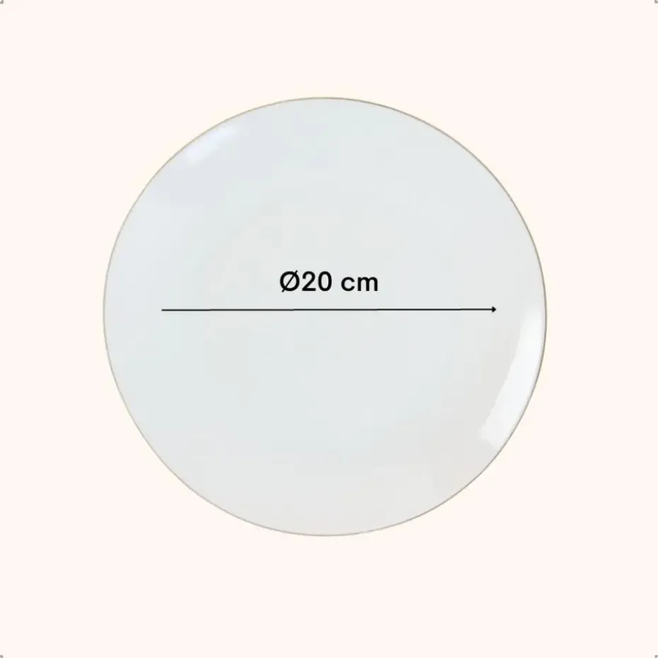 OTIX Ontbijtborden Dessert Gebaksbordjes Borden Set van 6 Stuks 20cm Wit met