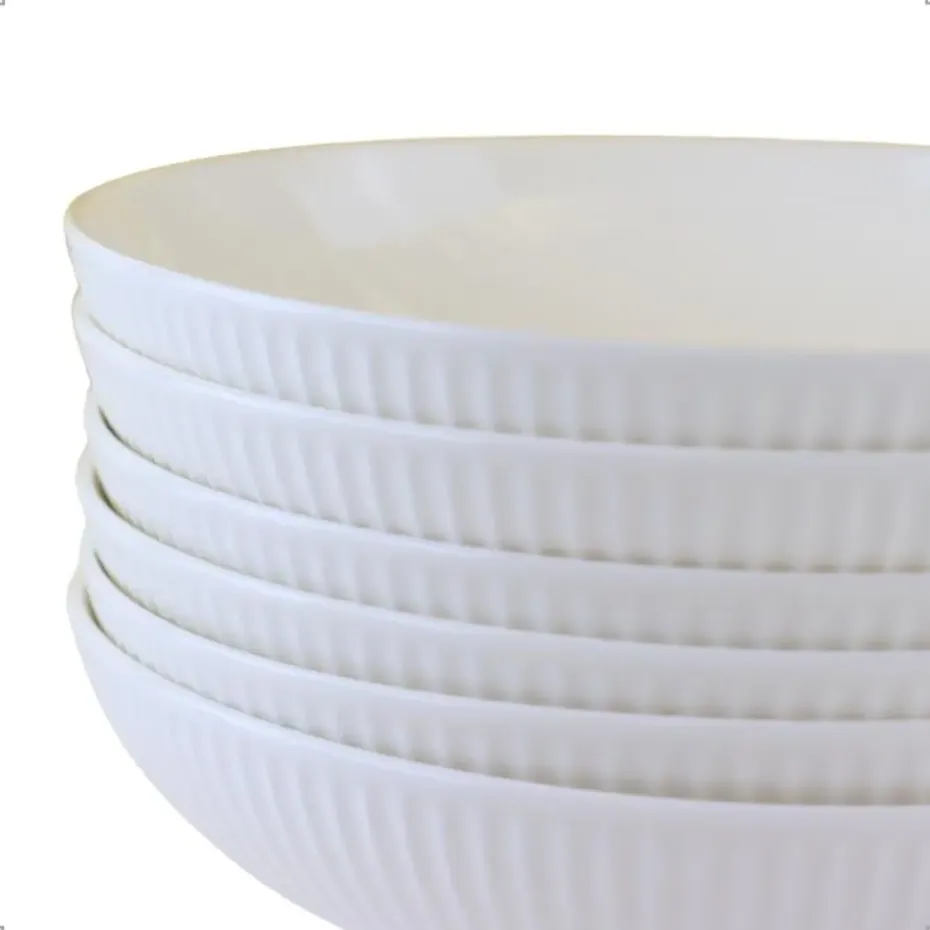OTIX Pastaborden Bordenset 6 Persoons Diepe Borden Soepborden 20cm Wit Porsel...