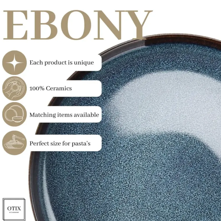 OTIX Serviesset 12 Delig Ebony - Blauw