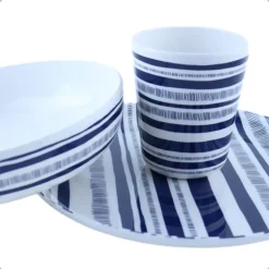 OTIX Serviessets 12 Delig STRIPES - BLUE