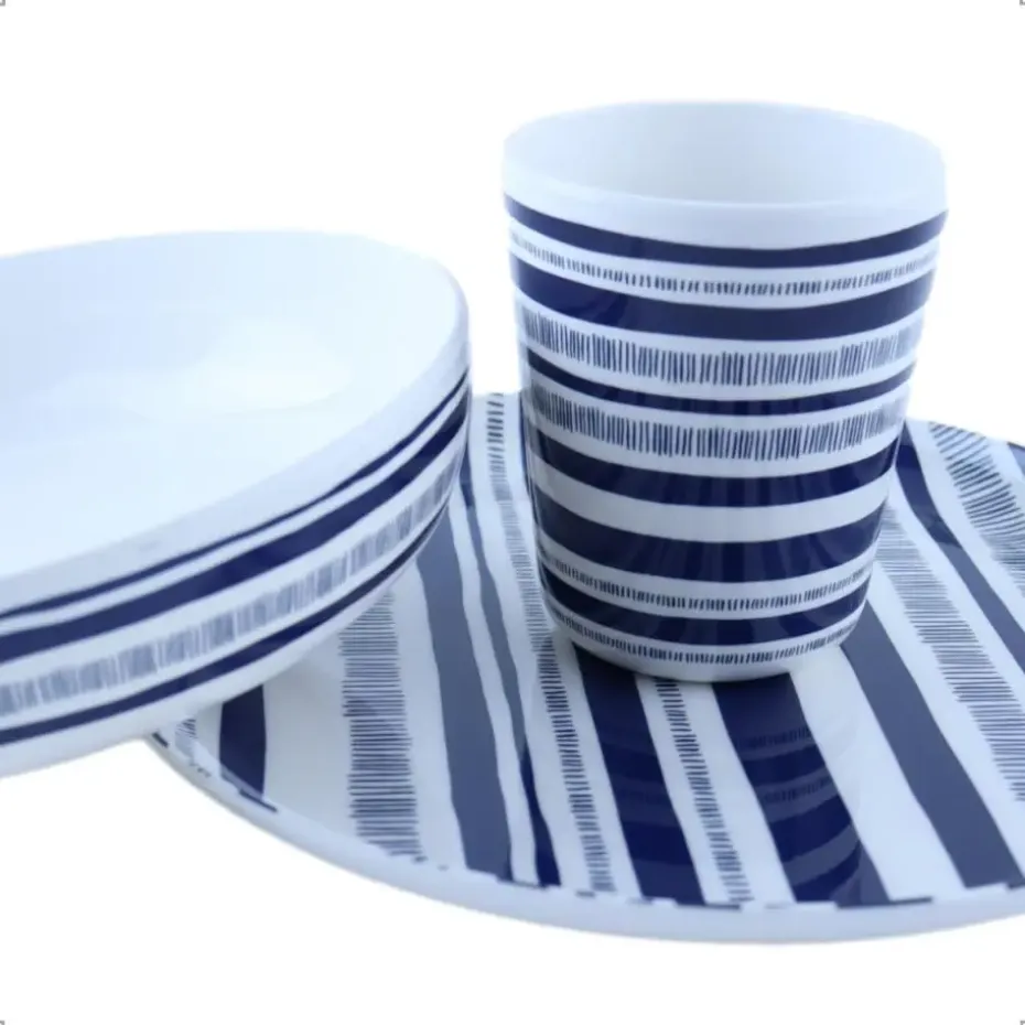 OTIX Serviessets 12 Delig STRIPES - BLUE