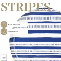 OTIX Serviessets 12 Delig STRIPES - BLUE