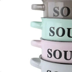 OTIX Soepkommen met Oor Set van 4 Schaaltjes 500ml Diverse Kleuren
