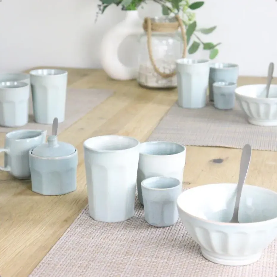 OTIX Soepkommen Zonder Oor Set van 6 Schaaltjes 560ml Licht Blauw Aardewerk ELM
