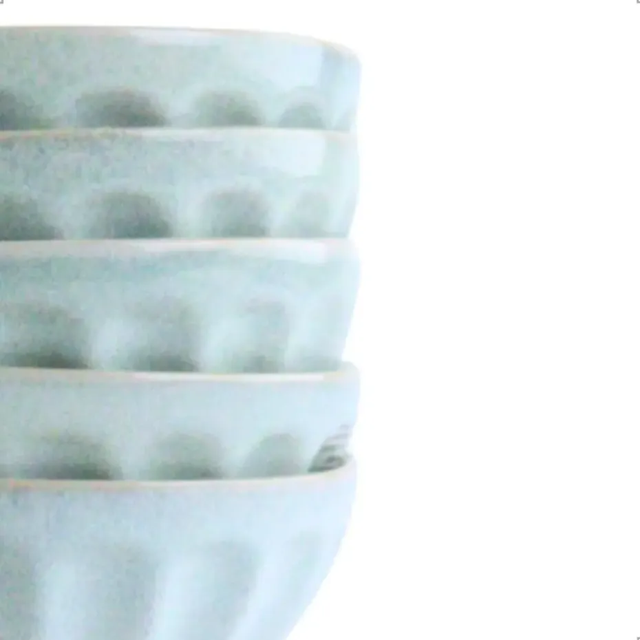 OTIX Soepkommen Zonder Oor Set van 6 Schaaltjes 560ml Licht Blauw Aardewerk ELM