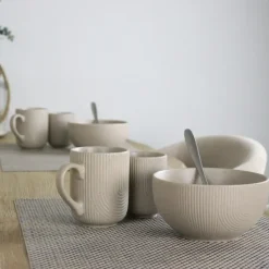 OTIX Soepkommen Zonder Oor Set van 6 Schaaltjes 600ml Caramel Aardewerk TEAK