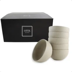 OTIX Soepkommen Zonder Oor Set van 6 Schaaltjes 600ml Caramel Aardewerk TEAK