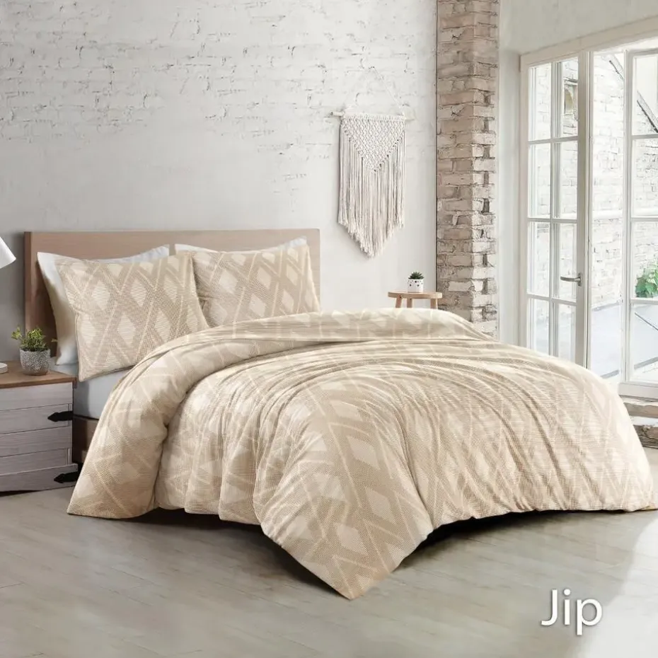 Papillon Jip Dekbedovertrek - Eenpersoons - 140x200/220 cm - Beige