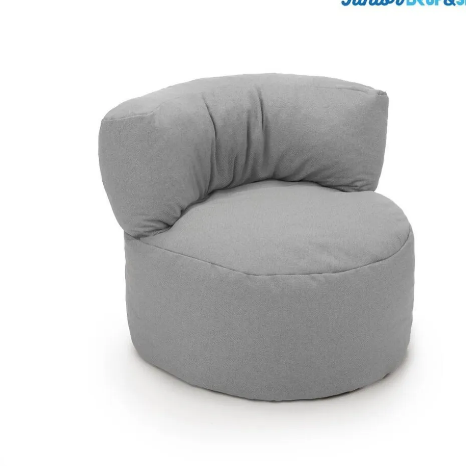 Parya - Zitzak Stoel Junior - Grijs - 70 x 50 cm - Kinderstoel met Vulling