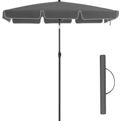 Parya Garden - rechthoekige parasol - Grijs - met Tas