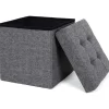 Parya Home - Grijze Poef - Hocker - Donkergrijs