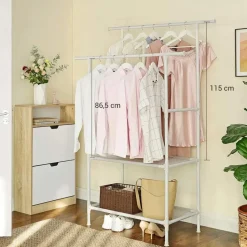 Parya Home - Kledingrek - Belastbaar tot 70 kg - wit