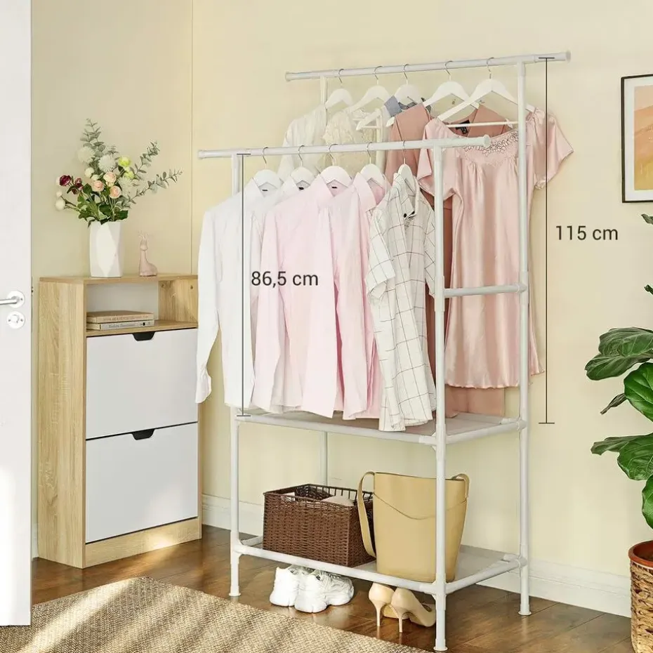 Parya Home - Kledingrek - Belastbaar tot 70 kg - wit