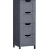Parya Home - Smalle Ladekast - 4 Lades - Hout - Grijs