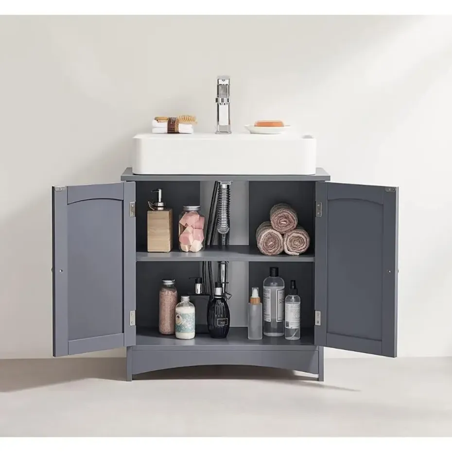 Parya Home - Wastafelonderkast - 2 Deuren - Hout - Grijs