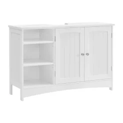 Parya Home - Wastafelonderkast -Badkamerkast - 2 Deuren - 2 Planken - Hout - Wit
