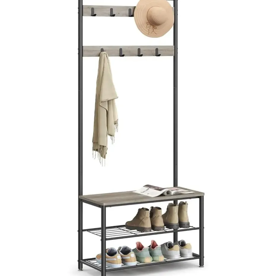 Parya Home 3-in-1 Kapstok met Schoenenrek – Entreekast met bankje