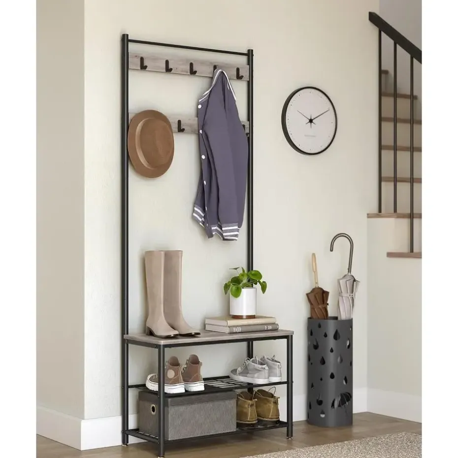 Parya Home 3-in-1 Kapstok met Schoenenrek – Entreekast met bankje