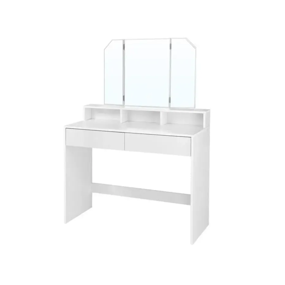 Parya Home Kaptafel, kaptafel met opklapbare spiegel en 2 laden