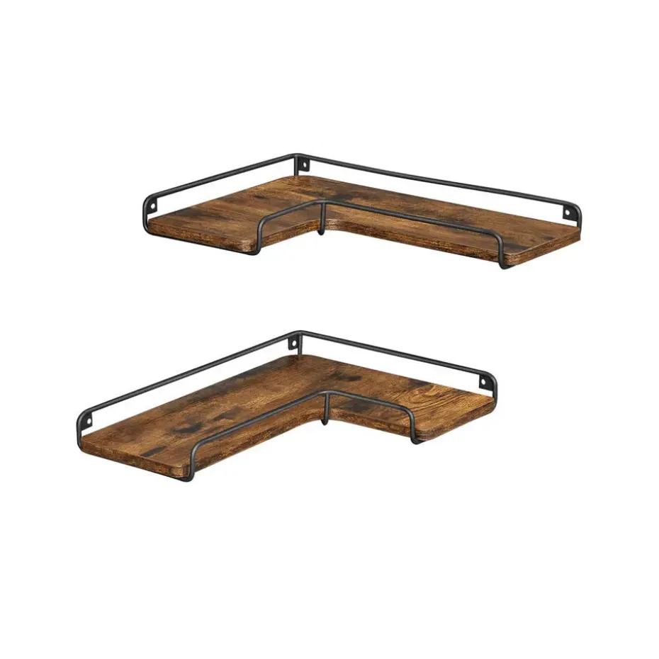 Parya Home L-vormige hoekplank, set van 2, wandplank