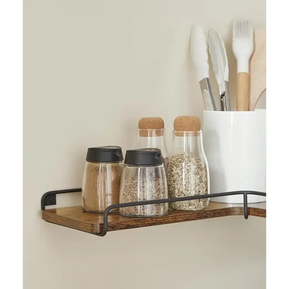 Parya Home L-vormige hoekplank, set van 2, wandplank