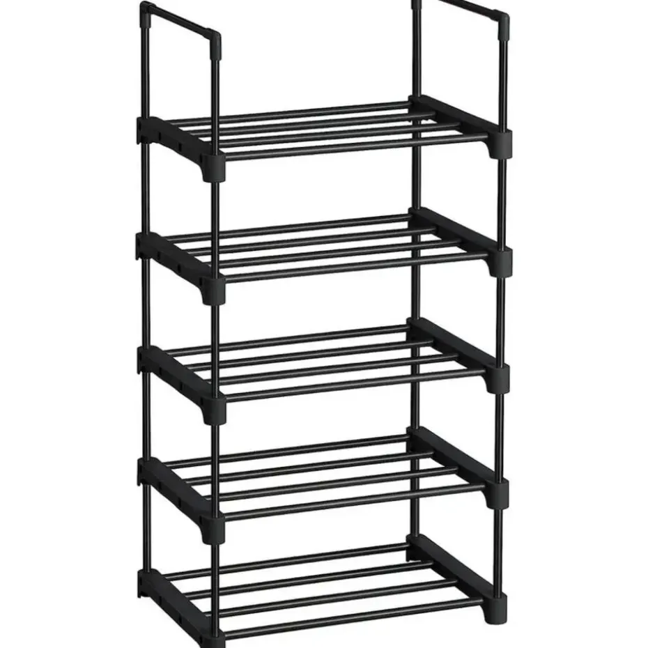 Parya Home metalen schoenrek met 5 niveaus - zwart