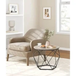 Parya home salontafel set van 2 salontafels bruin-zwart