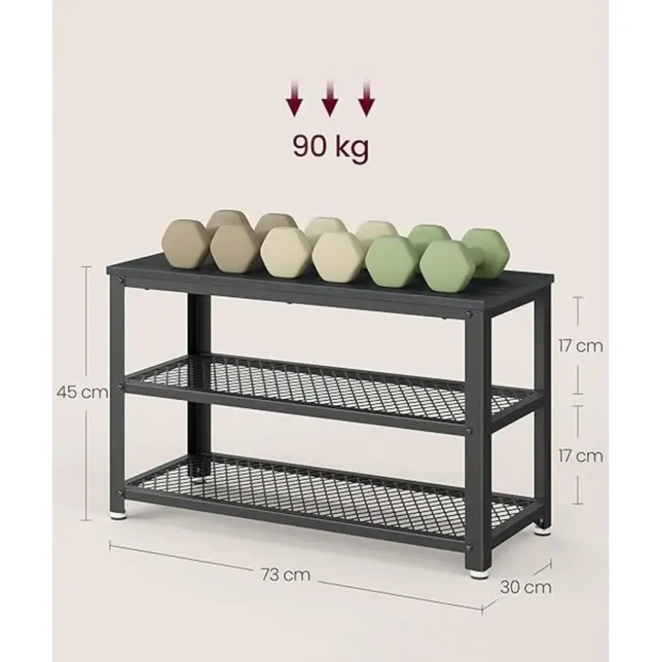 Parya Home schoenenbank, schoenenrek met 2 roosterplanken