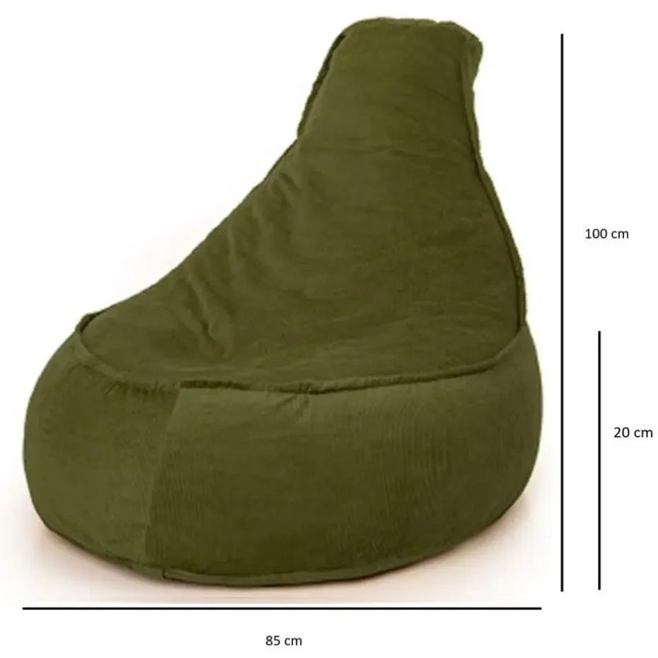Parya Stoel Zitzak Ribstof - Zitzakfauteuil - Woonkamerzitzak - Poef