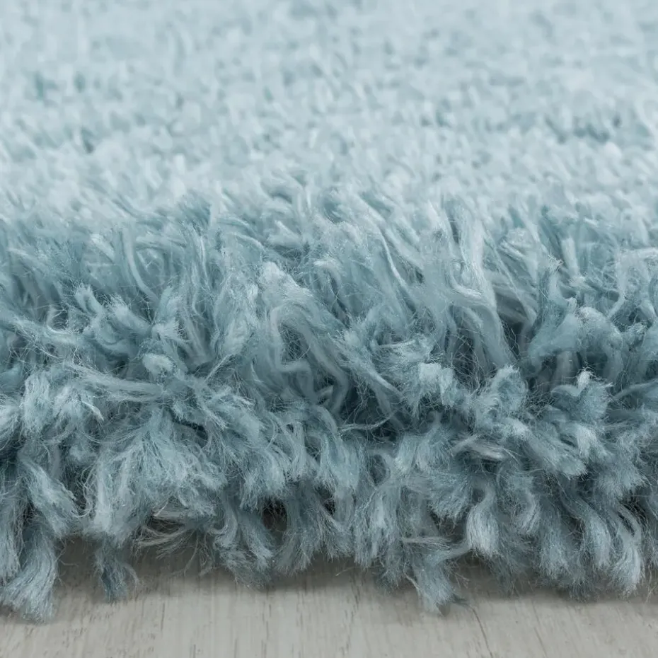 Pearl Soft Rond Hoogpolig Vloerkleed Blauw - 120 CM ROND