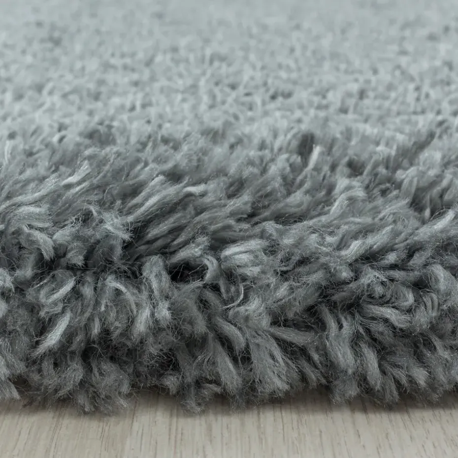 Pearl Soft Rond Hoogpolig Vloerkleed Lichtgrijs - 200 CM ROND