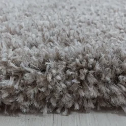 Pearl Soft Rond Hoogpolig Vloerkleed Beige - 200 CM ROND