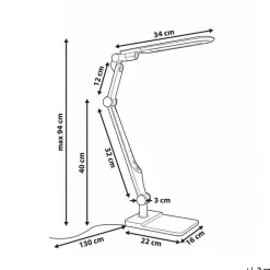 PEGASI - Bureaulamp LED - Zilver - Synthetisch materiaal