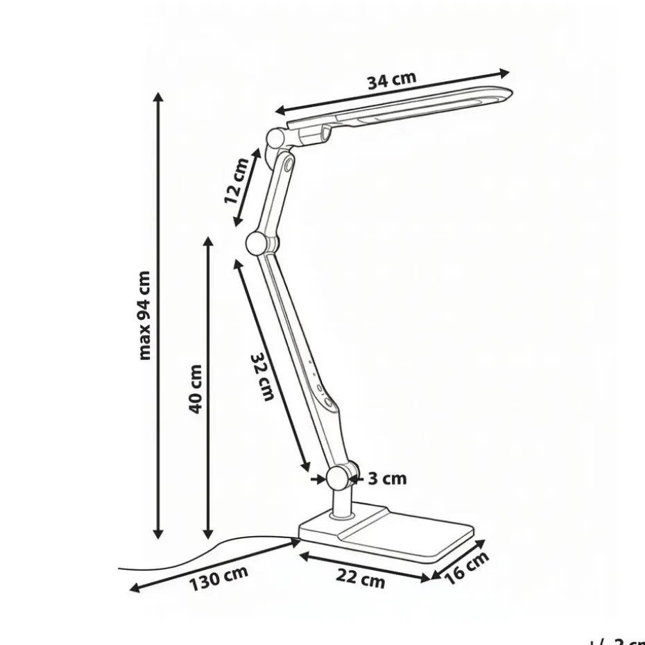 PEGASI - Bureaulamp LED - Zilver - Synthetisch materiaal