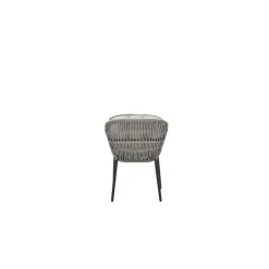 Pescara dining fauteuil - carbon black - rope taupe - desert sand