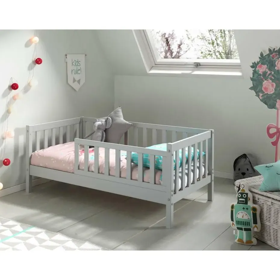 Peuterbed Petronille 70 x 140cm dennenhout - grijs