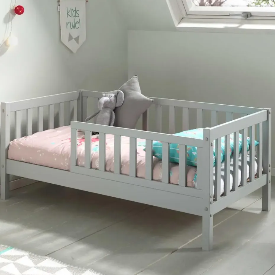 Peuterbed Petronille 70 x 140cm dennenhout - grijs