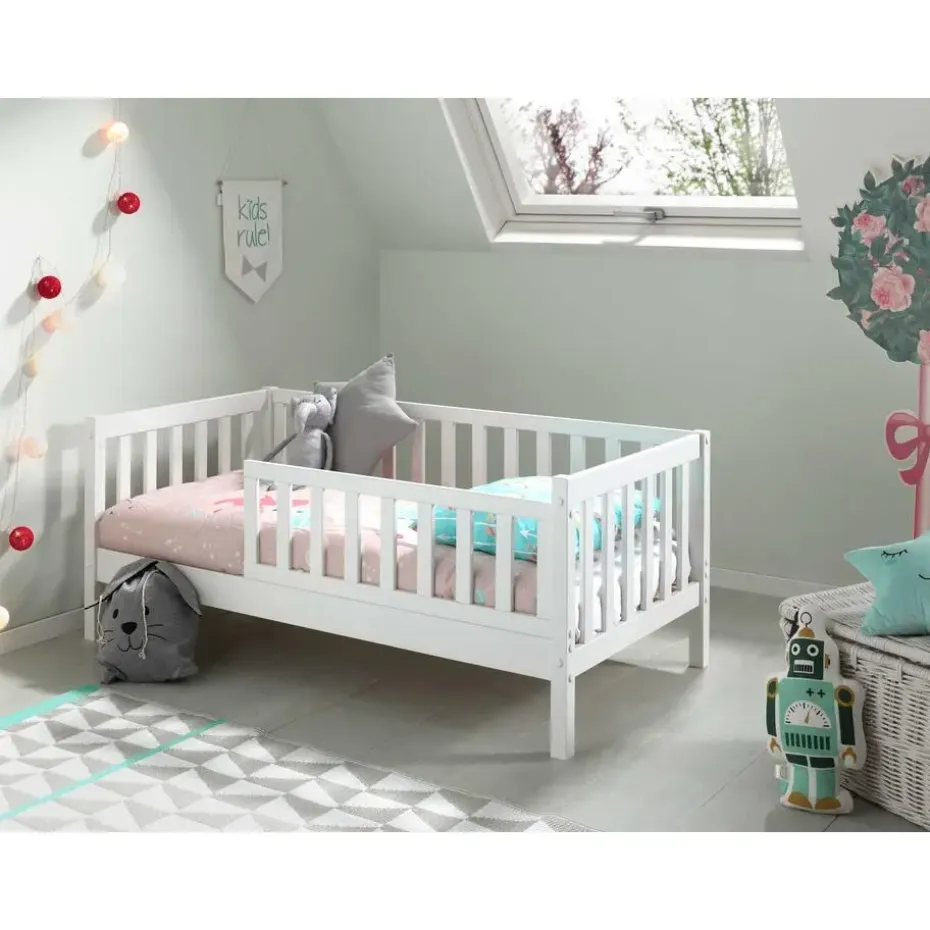 Peuterbed Petronille 70 x 140cm dennenhout - wit