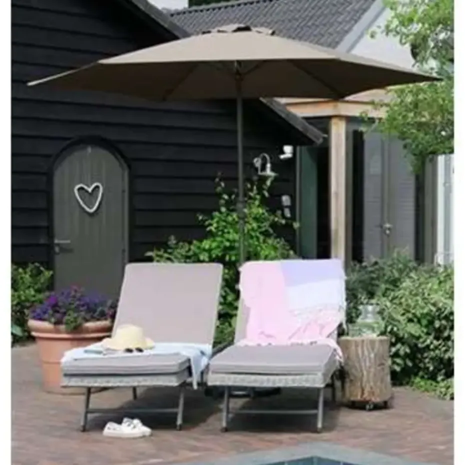 PimXL Luxe 6-ribs Parasol - Ø300cm - Taupe